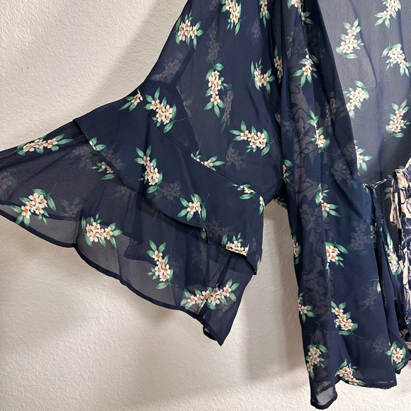 Johnny Was Floral Sheer Kimono Cardigan Large - Picture 5 of 6